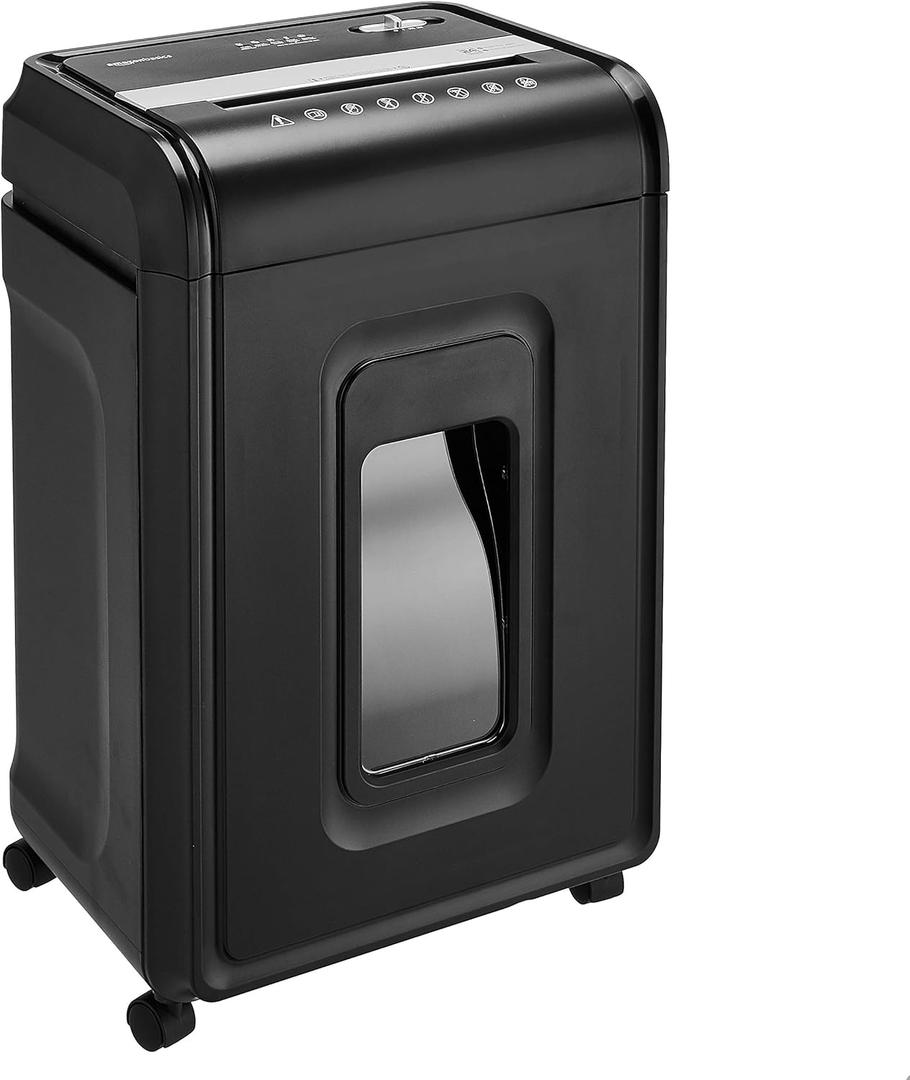 24 Sheet Cross Cut Paper, CD and Credit Card Home Office Shredder with Pullout Basket, Black (24 Sheet)