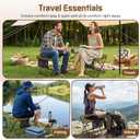 LiKiLiKi Extra Large Foldable Backpack Stool, Heavy Duty Thickened Collapsible Portable Pocket Chair, Compact Pocket Size Travel Seat for Hiking, Fishing, Picnic and Outdoor Activities (Brown)