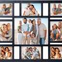 Picture Frame Collage Wall Decor, 4x6 8x10 and 4x4 Photos Display - 9 Openings Multiple Size Photo Black Collage Photo Frame for Wall Mounting Picture Frames Set for Home Lving Room