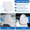 2 Pack Car Headrest Neck Pillow Fits for Tesla Model 3 Model Y S X & Cybertruck Accessories,Car Seat Pillow Head Neck Rest Cushion(Upgrade White)