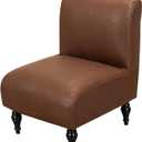 FUANGUI Armless Accent Chair Cover Slipcover, Stretch Spandex Chair Covers for Living Room Removable Washable for Armless Chair Furniture Protector (1Pcs, Crackle-coffee)