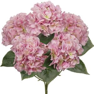 Pink Hydrangea Artificial Flowers Large Artificial Hydrangeas Silk Flowers for Home Decor Indoor Wedding Flowers Bouquets Faux Flowers Kitchen Centerpiece Table Decorations
