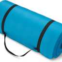 Amazon Basics 1-Inch Extra Thick Workout Exercise Yoga Mat with Carrying Strap, Textured Non-Slip Surface, Memory Foam, 74" x 24", Aqua