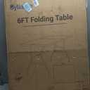 Byliable Folding Table 6ft Portable Heavy Duty Plastic Fold-in-Half Utility Foldable Table Plastic Dining Indoor Outdoor for Camping, Picnic and Party, White