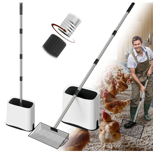 Teenyyou 10 Inch Large Metal Chicken Poop Scooper with Holder, 24 to 68" Extendable Long Chicken Coop Litter Scoop with Stainless Steel Handle, 4 in 1 Multifunctional Heavy Duty Litter Sifting Shovel Teenyyou 10 Inch Large Metal Chicken Poop Scooper with Holder, 24 to 68" Extendable Long Chicken Coop Litter Scoop with Stainless Steel Handle, 4 in 1 Multifunctional Heavy Duty Litter Sifting Shovel