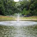 HQUA-FS01 110V, 1/2HP, OD() 32 Large Pond Floating Fountain with 13000 GPH Fountain Pump, 100 Power Cord, Two Spray Patterns 32'12' and 18'6'