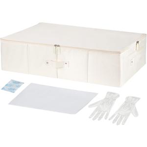 Wedding Dress Storage Box - Wedding Dress Preservation Box with 20 Sheets of Acid Free Tissue Paper for Storage Wedding Dress Storage Box Kit,Heirloom Wedding Gown Storage Box - Bride Musthaves(Beige)