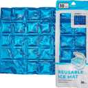 Jacent Reusable Ice Pack Mat, Flexible 30-Cube Gel Freezer Sheet for Coolers, Lunch Bags, Food Storage & Outdoor Use, Jumbo 12 x 9.5 Inch, Pack Of 5