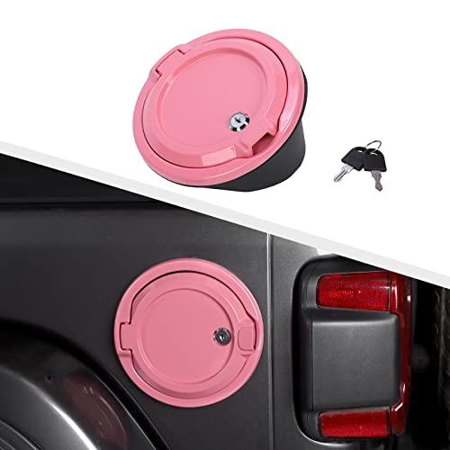 Linskip Locking Fuel Filler Cap for 2018-2025 Jeep Wrangler JL 4XE - Gas Cap Cover for Sport, Rubicon, Sahara Models, Exterior Accessories(Pink)