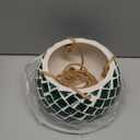 Ceramic Hanging Planter Mosaic Hanging Flower Pot Small Plant Pot for Indoor Plant Disco Ball Planter with Drainage (Square Green)