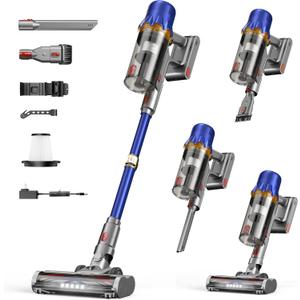 Cordless Vacuum Cleaner for Home - Powerful Stick Vacuum with HEPA Filter, 55-Min Runtime, LED Light, Anti-Tangle Brush, Detachable Battery,Lightweight Vacuum for Pet Hair,Carpets & Hard Floors