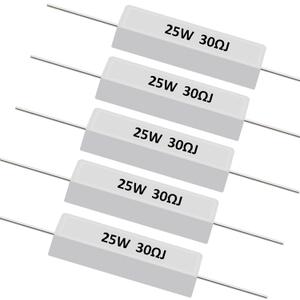 smseace 5pcs 25W 30ohm Ceramic Cement resistors 5% Tolerance Cement resistors Used in Computer, TV Set, Apparatus