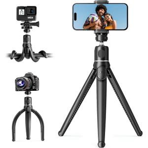 UBeesize Camera Tripod with Remote, Flexible Tripod Stand with Phone Holder and Action Camera Mount Adapter for iPhone Samsung Cellphones, Canon Nikon Sony Cameras UBeesize Camera Tripod with Remote, Flexible Tripod Stand with Phone Holder and Action Camera Mount Adapter for iPhone Samsung Cellphones, Canon Nikon Sony Cameras