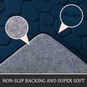YIHOUSE Bathroom Rugs Mat Set 2 Piece Dark Blue, Memory Foam Bath Mats Sets, Non Slip Water Absorbent Washable Bath Rugs for Sink, Toilet and Floor