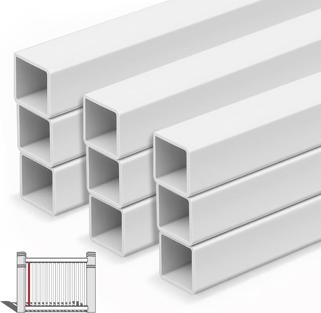 Yaocom Vinyl Railing Spindles, 1-3/8" Sq X 32", 9 Pack