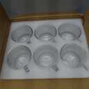Maredash 16oz Glass Jumbo Mugs With Handle For Coffee, Tea, Soup,Clear Drinking Cup,Set of 6