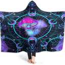 Mushroom Wearable Hooded Blanket, Mushroom Gift for Women Men Purple Poncho Blanket 60x80inches Home Decor for Teens Girls Boys, Mushroom2, 60"x80"for Adults Man Woman