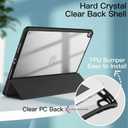 JETech Case for iPad Pro 10.5-Inch and iPad Air 3 (10.5-Inch 2019, 3rd Generation) with Pencil Holder, Clear Transparent Back Shell Slim Stand Shockproof Tablet Cover (Black)