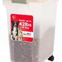 IRIS USA Dog Food Storage Container, Up to 42 lbs, Almond, Made in USA