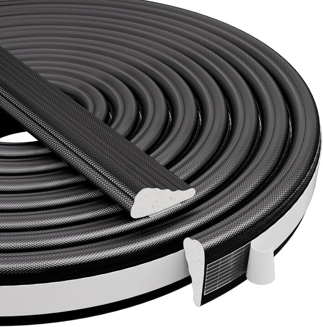 196 Wedge-Shape Foam Window Weather Stripping Door Seal Strip,Soundproofing Frame Insulation Tape for Exterior Front Door,Noise Cancelling Window Inserts,Door Gap Filler Light Blocker,Black