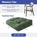 2 x IPYNBAP Outdoor Chair Cushions Set of 2, Patio Chair Cushions with Ties, 19x19+5 Tufted Outdoor Seat Cushions, Waterproof Patio Furniture Cushions, Outdoor Dining Chair Pads, Forest Green