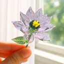 Glass Birth Month Flower, Handmade Blown Glass Flower Birthday Gift for Mother Father Friends (July - Water Lily)