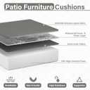 Patio Chair Cushions 22 x 22 x 4 Inch Waterproof Outdoor Seat Cushions for Patio Furniture, Outdoor Sofa Couch Pads with Ties & Handle, Set of 4, Light Grey