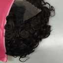 EMOBANA 14 Inch 13x4 Lace Front Wigs Human Hair Curly Human Hair Wigs for Women Short Bob Wigs Human Hair Natural Black 180 Density