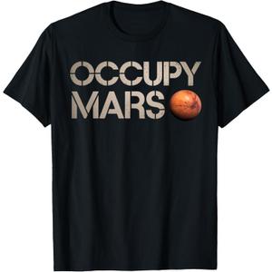 Astronomy Space Explorer Rocket Science Occupy Mars T-Shirt, M