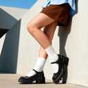 DREAM PAIRS Women's Mary Janes Shoes Platform Dress Low Heel Chunky Pumps Round Toe Ankle Strap Pumps Shoes Oxfords Esther (8, Black)