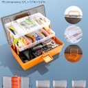 Large 3-Layer Fishing Tackle Box with Tackle Included, All-in-One 417 Pcs Fishing Lures Kit with Small 2-Sided Box & Gloves for Anglers, Complete Freshwater Bass Fishing Gear, Gift for Men