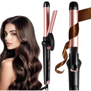 Automatic Curling Iron, Rotating Curling Iron 1 Inch, Anti-Scald Ceramic Hair curlers for Long Lasting Waves, Curling Spinning Wand Adjustable Temp 284- 428F, Dual Voltage