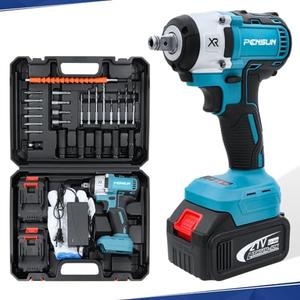 PENSUN Cordless Impact Wrench With Work Light, 3000 RPM & Max Torque 260 ft-lbs Brushless Impact Wrench, 1/2 Impact Gun with 2pcs 4.0Ah Li-ion Battery