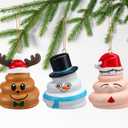 3 Pcs Funny Christmas Poop Gag Gifts Ornaments Resin Santa Claus Snowman Poop Tree Ornaments 3 Styles Christmas Hanging Decor for Xmas Trees Holiday Party Gag Gifts (Assorted)