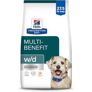 Hill's Prescription Diet w/d Multi-Benefit Dry Dog Food
#1 Veterinarian Recommended, Digestive/Weight/Glucose/Urinary Management, Chicken Recipe, 27.5 lb. Bag