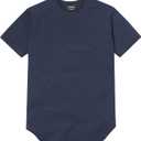 Cuts Clothing Men's Premium AO Crew Neck Casual Short Sleeve T-Shirt | Classic Elongated Hem | PYCA Pro Soft Fabric Pacific Blue XX-Large