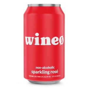 WineO Non Alcoholic Wine Sparkling Ros, Non-Alcoholic Wine, Low-Calorie, Low-Carb, Low-Sugar, Antioxidants, Hints of Ripe Cherries, Citrus, and Oak, 4-Pack (12 oz. cans), BB April 2024