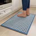 YDKGL Kitchen Rugs Kitchen Mats for Floor Non Slip Washable Blue 17"x30"