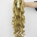 IMISSU Long Curly Claw Ponytail Clip On Hair Extension Pony Tail Hair Piece (Blonde 27/613)