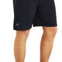EZRUN Mens 9 Inch Lightweight Running Workout Shorts with Liner Loose-Fit Gym Shorts for Men with Zipper Pockets (Large, Black)