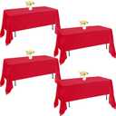 4 Pack Rectangle Tablecloth 60x126 Inch Red Washable Polyester Table Cover for Wedding Dining Table Buffet Parties Banquet DecorationRed