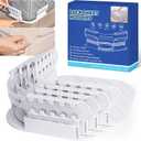 Bed Sheet Corner Holders, White Heavy Duty Fitted Sheet Fasteners with Lock Straps for Mattress, 4 Pack Sheet Clips for Secure Grip