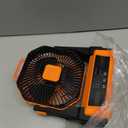 KopBeau Portable Camping Fan with Lights, 20000mAh Rechargeable Battery Operated Fan, Battery Powered Outdoor Beach Tent with 3 Speeds & Hook, Personal USB Table for Camping Accessories Orange, Medium