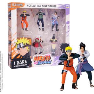 P.M.I. Naruto Shippuden Collectible Mini Figures 6 Pack Deluxe Box | Anime Action Toy Set Featuring Team 7 Ninjas, Akatsuki, Legendary Sannin & Rare Shinobi (Assortment B)