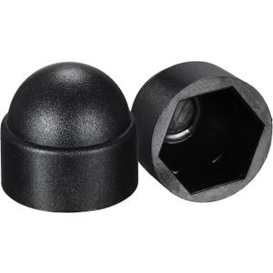 uxcell Plastic Dome Nut Protection Cap Covers, M10x17mm Nut Cover Black 100pcs