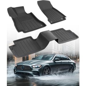 DiffCar for Mercedes Benz E Class Floor Mats 2017-2023, All-Weather Custom Fit Car Accessories for Benz E-Class E300/ E320/ E400/ E350/ E63/ E550 (Not Suit for Coupe) Protection,Sedan Only