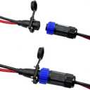Trolling Motor Plug and Receptacle Set, 12V 8AWG 2 Wire, Universal, Easy Install, Durable, For Fishing Boats, Fresh Water