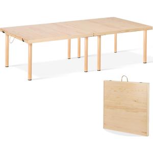 HPC Decor Outdoor Picnic Table, Size 60 X 30, Weight 39 lbs, Portable, Outdoor, Good for Family Travel, with Two Sets of Eight Leg Stands, Pure Natural Solid Wood