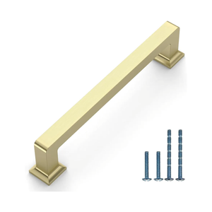 10 Pack 5"(128mm) Brushed Gold Cabinet Pulls Kitchen Cabinet Handles Gold Drawer Pulls Cupboard Hardware for Cabinets