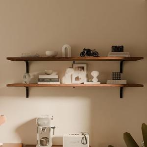 Amazon.com: TEDIDUWA 12x48 Inch Rustic Brown Wood Floating Shelves 2-Pack - Farmhouse Brown Wall Shelves with 100 lbs Capacity, Easy Installation for Living Room, Kitchen, Bathroom : Home & Kitchen